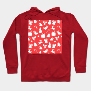 Random christmas pattern (xmas, santa, red and vintage) Hoodie